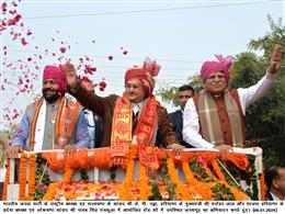 श्री जेपी नड्डा और श्री मनोहर लाल के रोड -शो में उमड़ा जनसैलाब